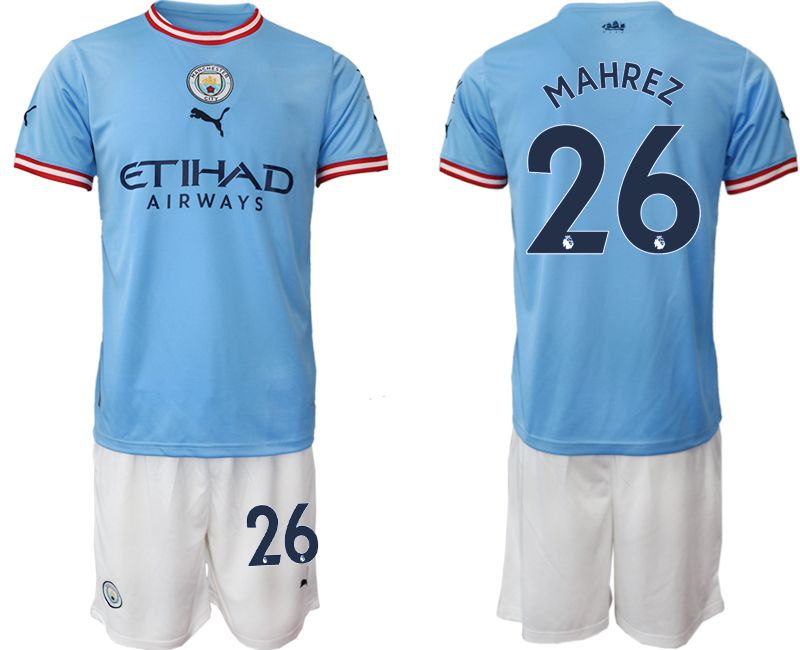 Men 2022-2023 Club Manchester City home blue #26 Soccer Jersey